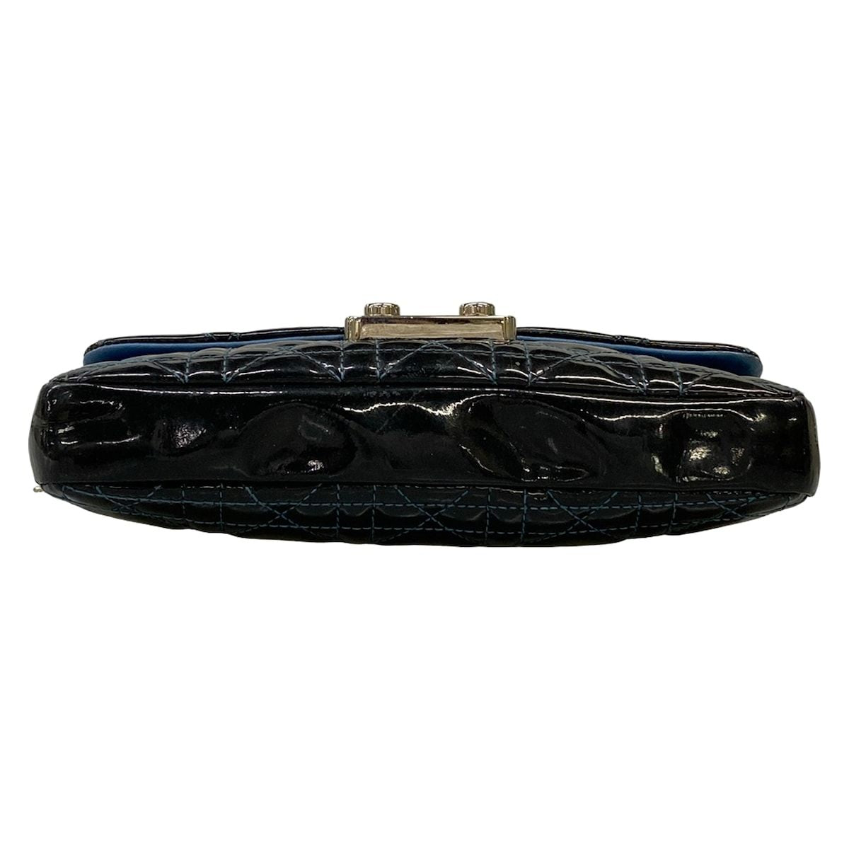 Dior Shoulder Bag New Rock Cannage Stitch Black Blue Chain Leather — view 5