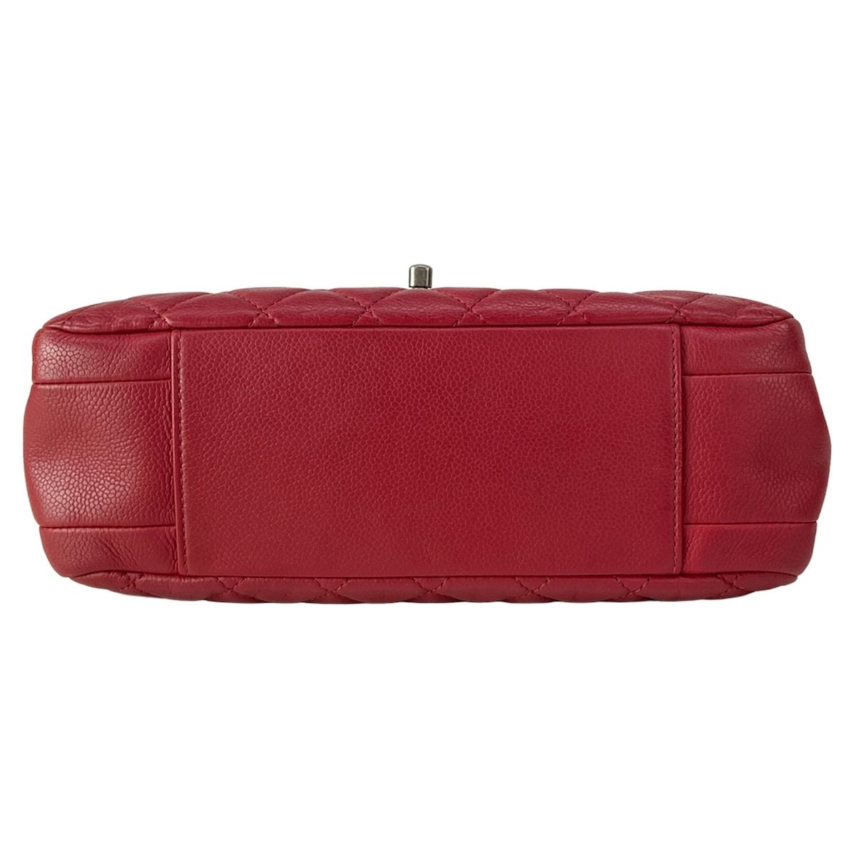 Chanel Shoulder Bag Quilted Red Double Sided Flap Chain Vintage Silver Lambskin — view 5