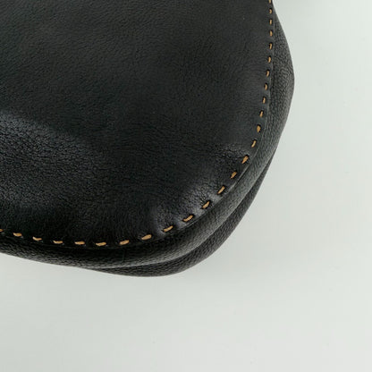 Fendi Shoulder Bag Tote Leather Black Silver Gold Vintage — view 9