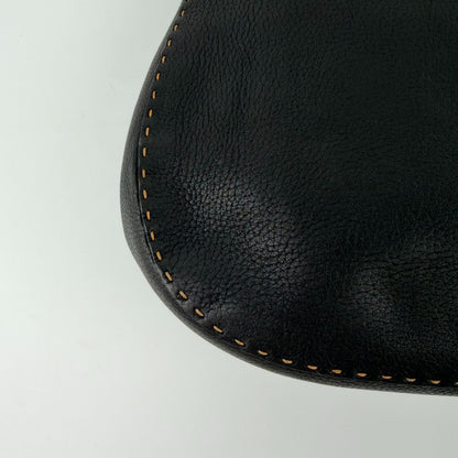 Fendi Shoulder Bag Tote Leather Black Silver Gold Vintage — view 8