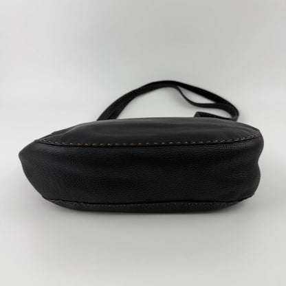 Fendi Shoulder Bag Tote Leather Black Silver Gold Vintage — view 7