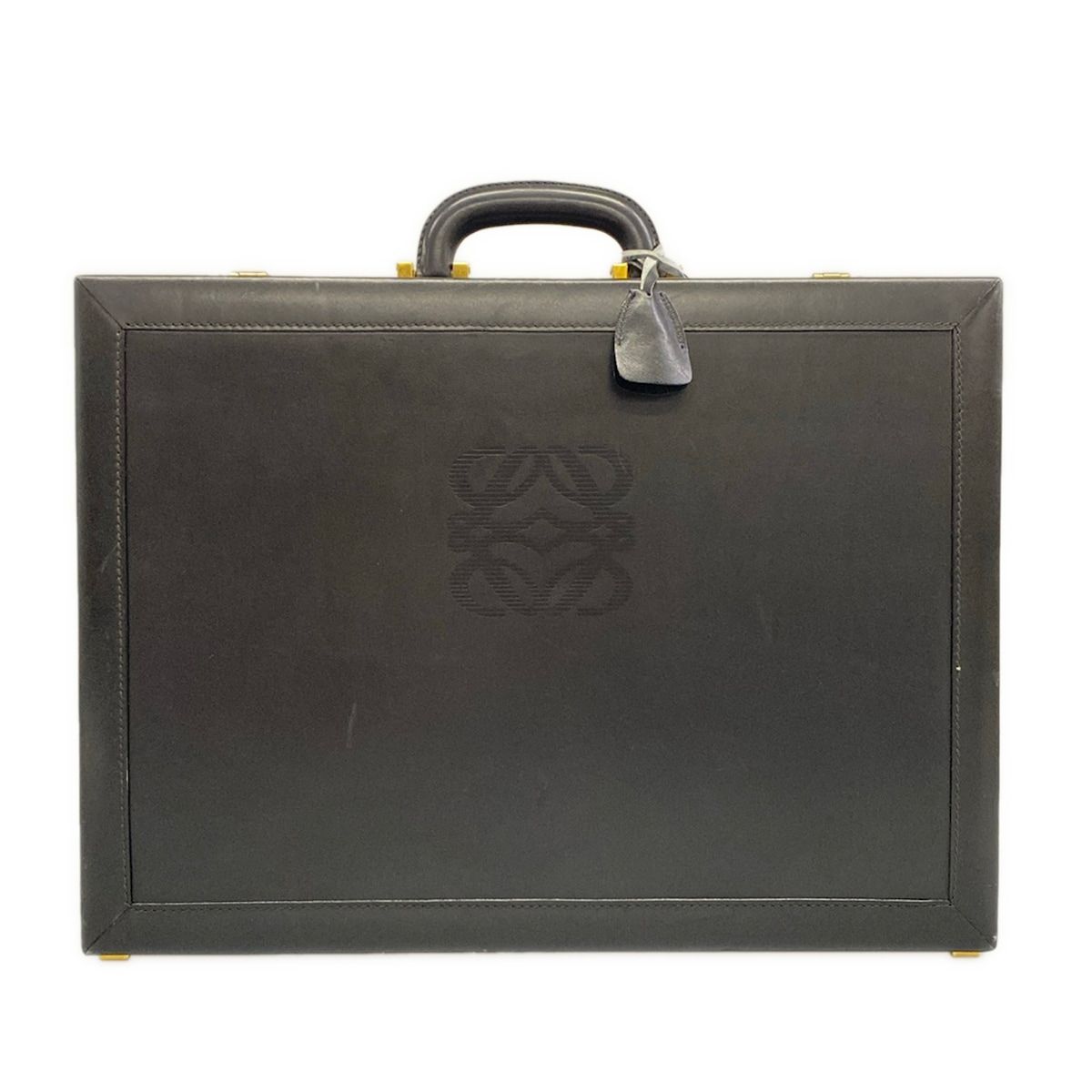 Loewe Attache Case Black Leather Handbag
