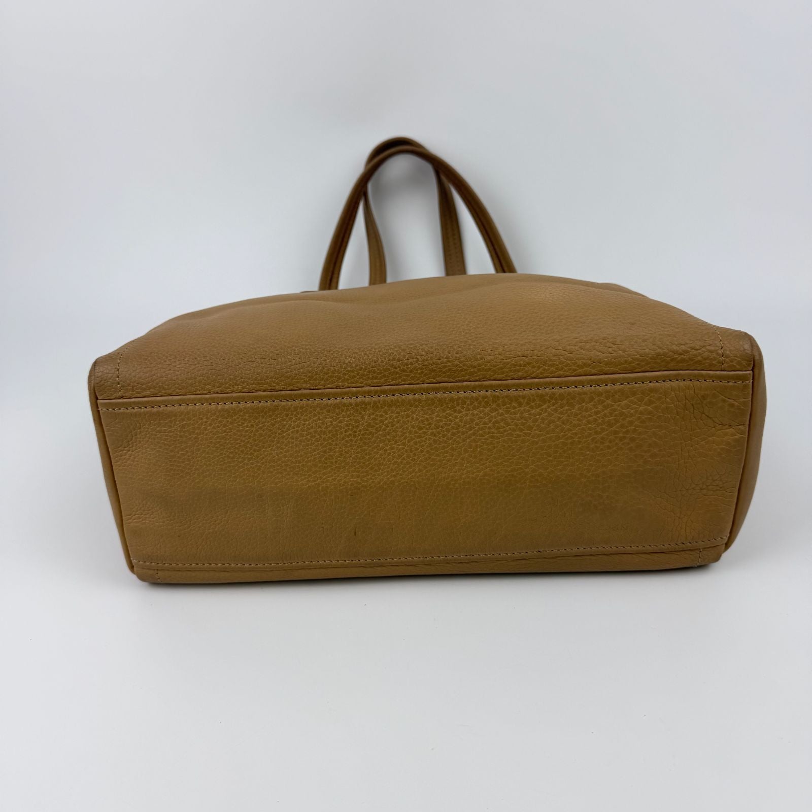 Prada Shoulder Bag Tote Leather Beige Silver Vintage — view 7