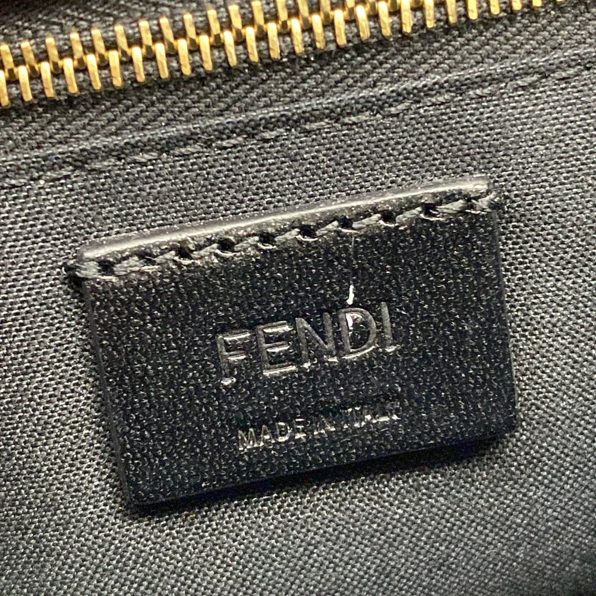 Fendi Shoulder Bag Baguette Slim Zucca Pattern Red Bordeaux Black Leather — view 8
