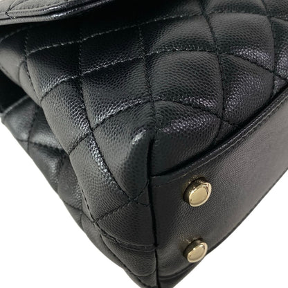 Chanel Handbag Small Top Handle Flap Bag Quilted Coco XS Black — view 6