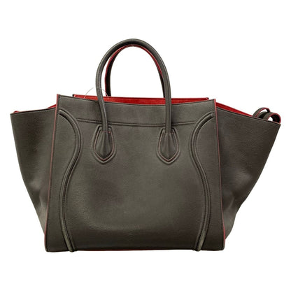 Celine Tote Luggage Small Square Phantom Dark Gray Pink Leather — view 3