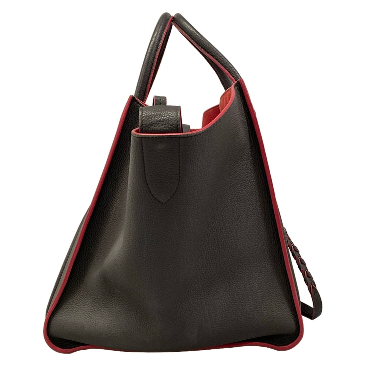 Celine Tote Luggage Small Square Phantom Dark Gray Pink Leather — view 2