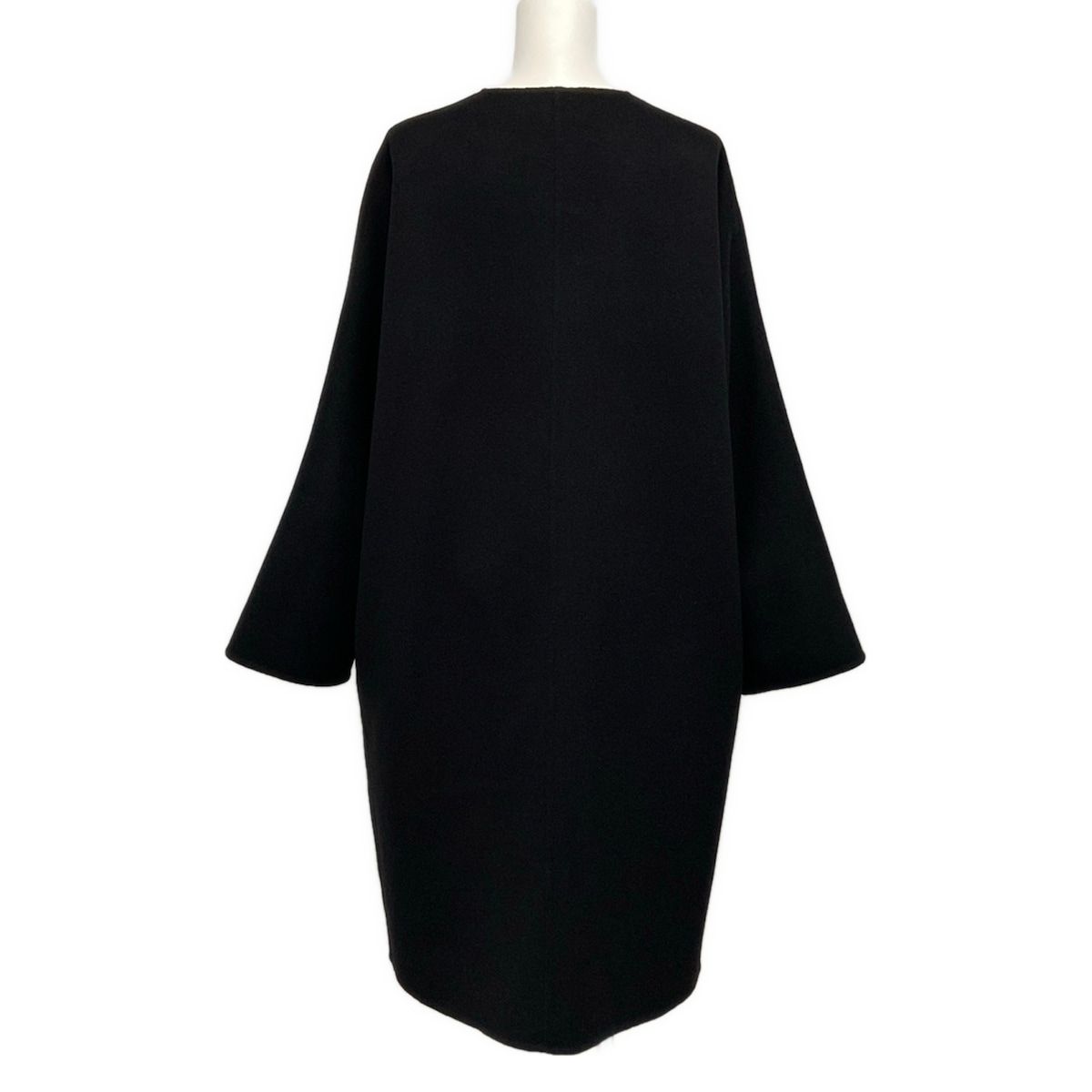 Hermes Coat 34 S Black Long Sleeve Zip Up Autumn Winter Cashmere — view 2