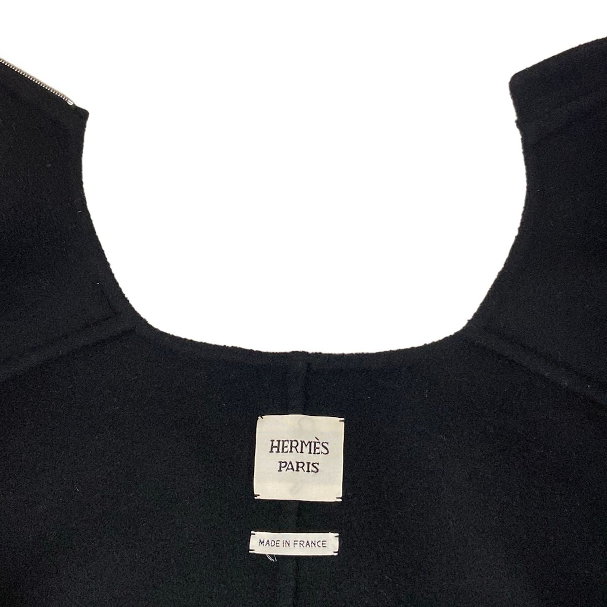Hermes Coat 34 S Black Long Sleeve Zip Up Autumn Winter Cashmere — view 8