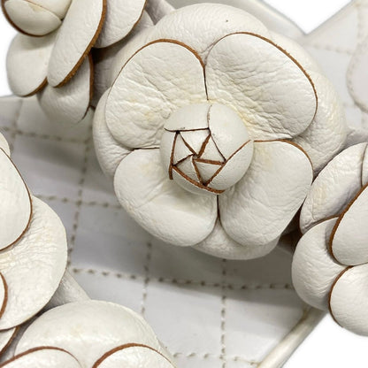 Chanel Mules 35 C White Camellia Leather — view 7
