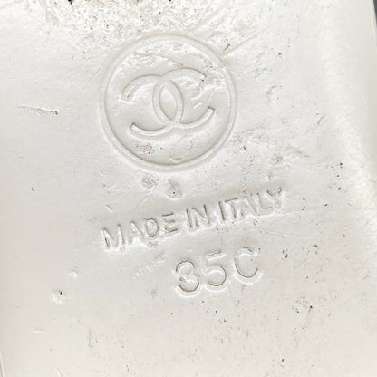 Chanel Mules 35 C White Camellia Leather — view 6