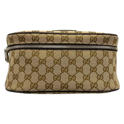 Gucci Waist Pouch GG Pattern Dark Brown Beige Leather