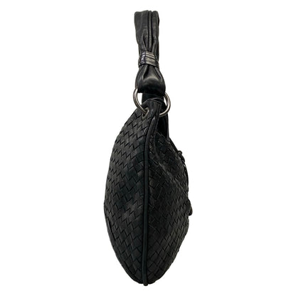 Bottega Veneta Shoulder Bag Intrecciato Black Leather — view 2