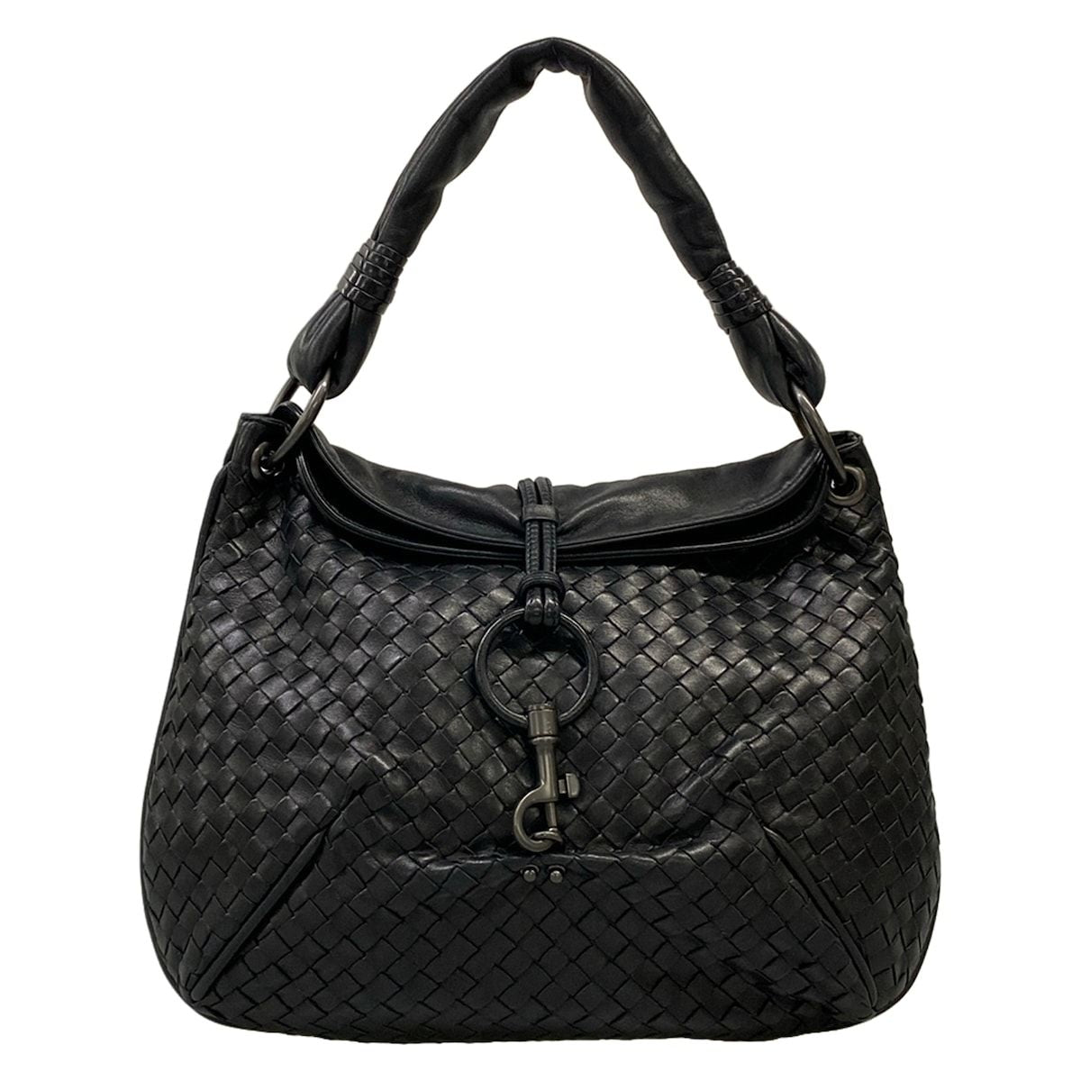 Bottega Veneta Shoulder Bag Intrecciato Black Leather