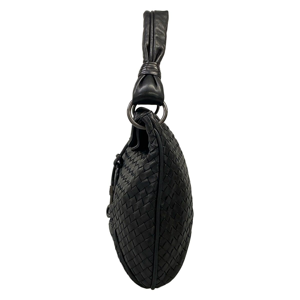 Bottega Veneta Shoulder Bag Intrecciato Black Leather — view 4