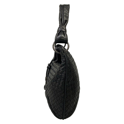 Bottega Veneta Shoulder Bag Intrecciato Black Leather — view 4