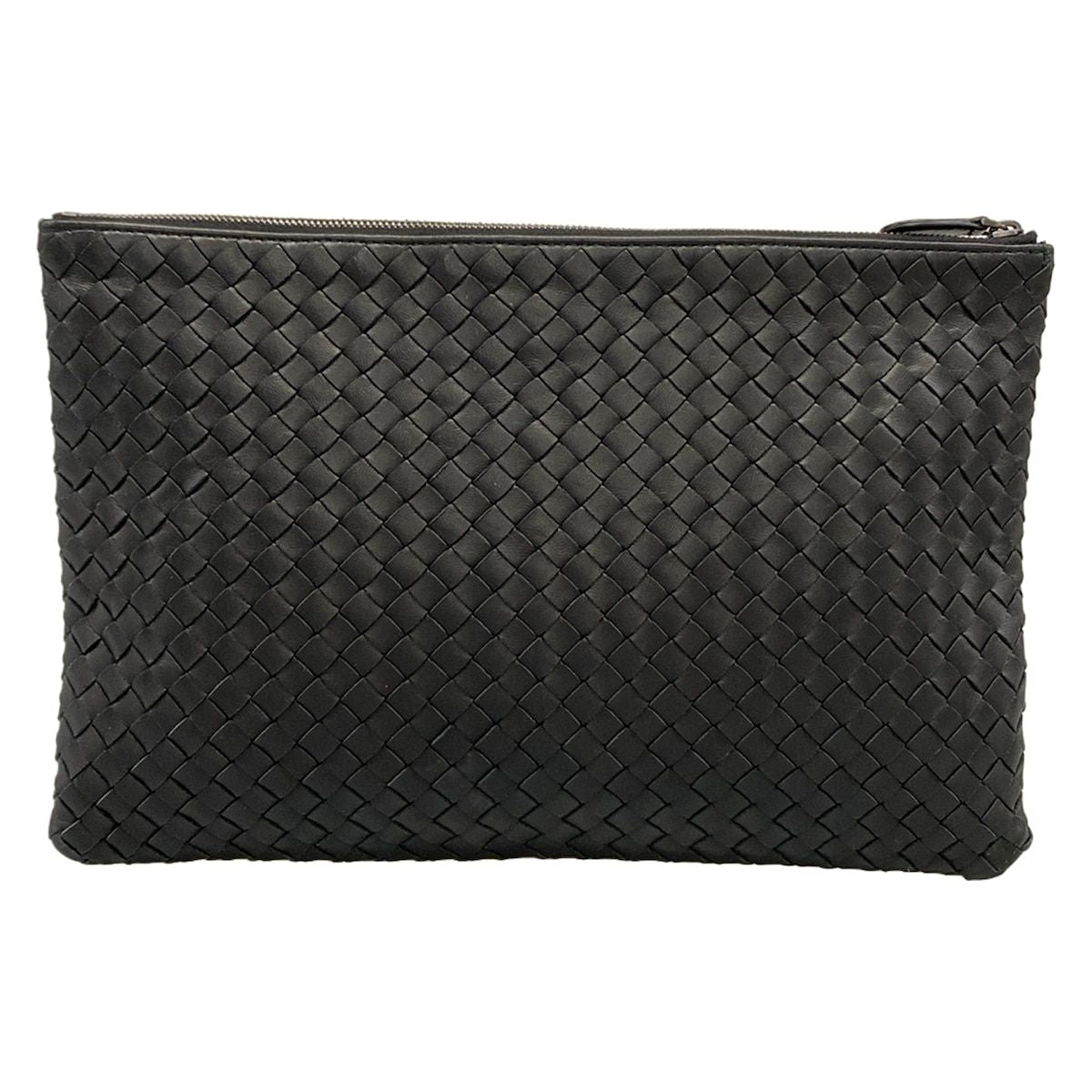 Bottega Veneta Clutch Intrecciato Black Leather — view 3