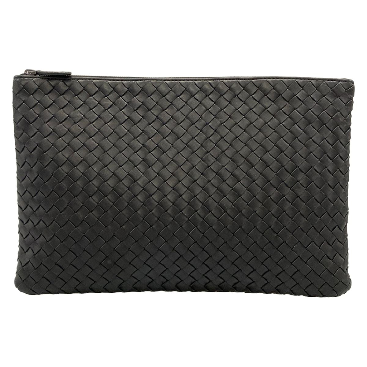 Bottega Veneta Clutch Intrecciato Black Leather