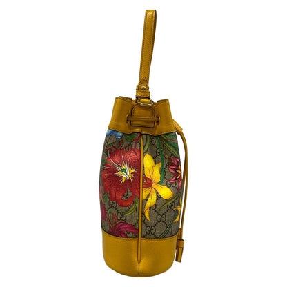 Gucci Handbag GG Supreme Ophidia Flora Small Bucket Yellow Dark Brown Multi — view 2