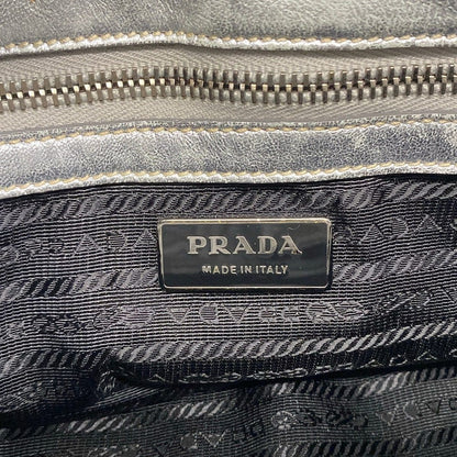 Prada Handbag Gather Bag Silver Leather — view 9