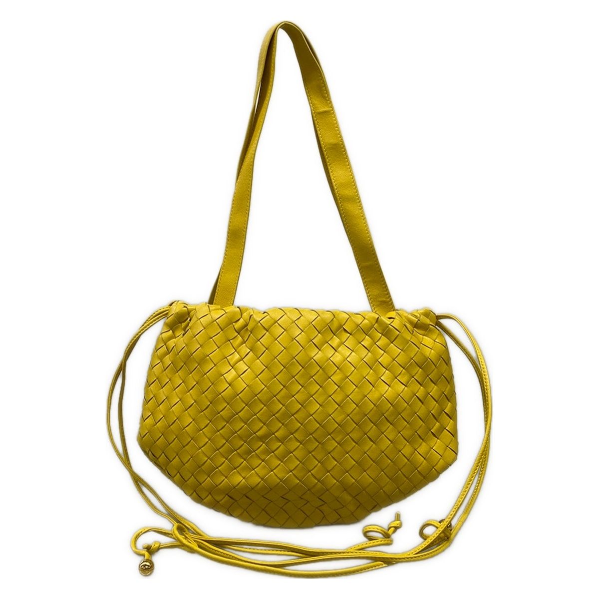 Bottega Veneta Shoulder Bag Small the Valve Intrecciato Yellow Drawstring
