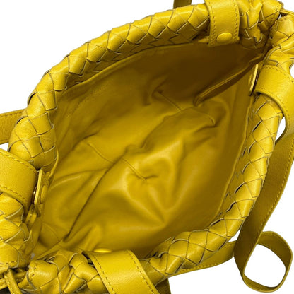 Bottega Veneta Shoulder Bag Small the Valve Intrecciato Yellow Drawstring — view 7