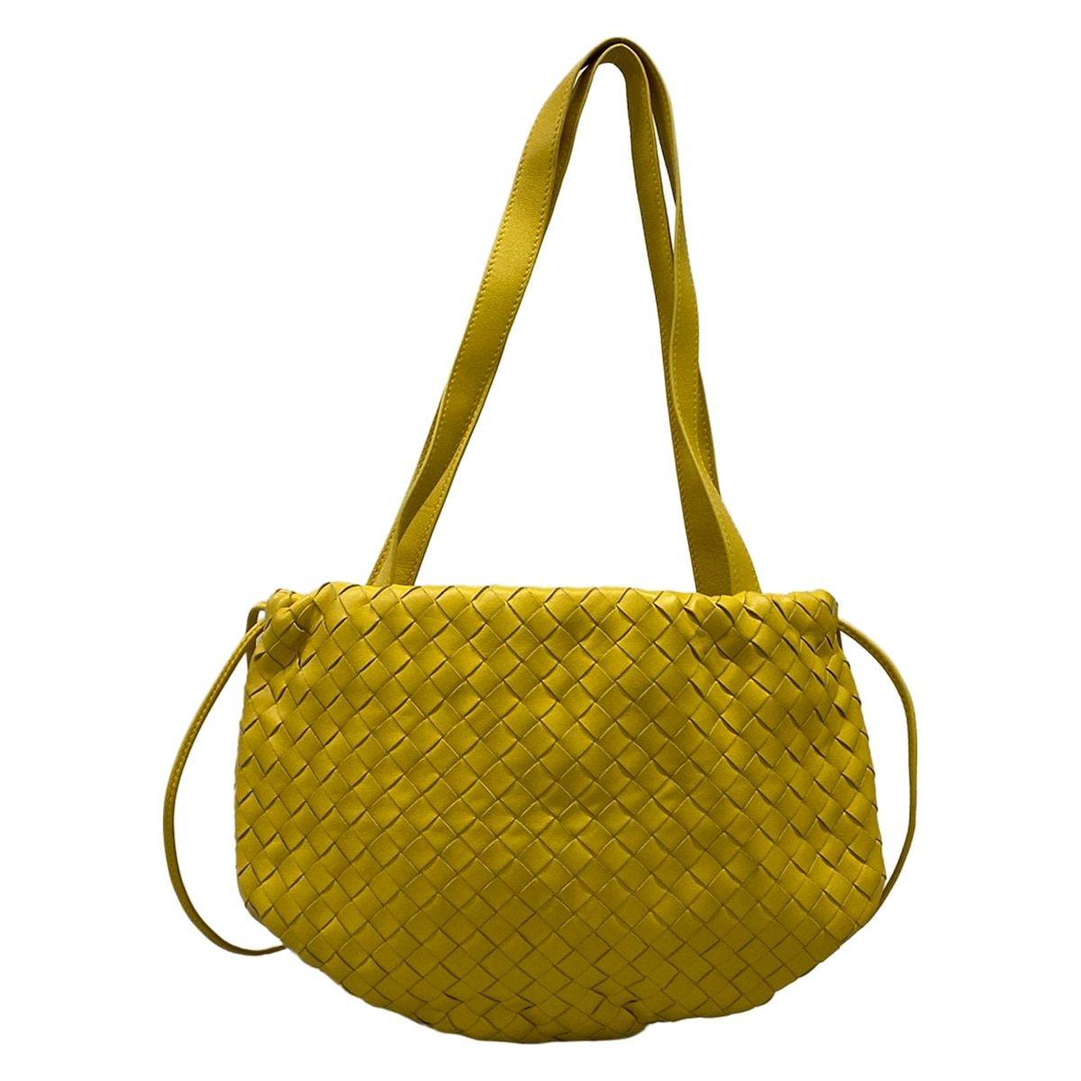 Bottega Veneta Shoulder Bag Small the Valve Intrecciato Yellow Drawstring — view 3