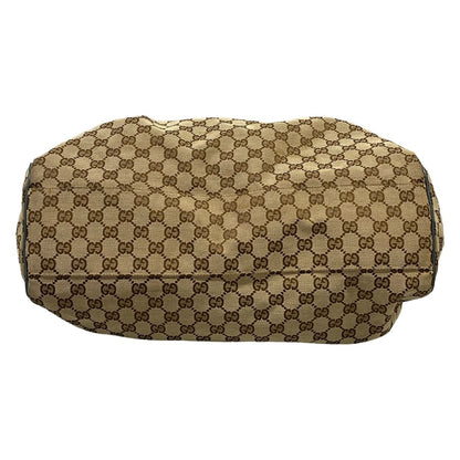 Gucci Handbag GG Pattern Dark Brown Beige Blue Leather — view 5