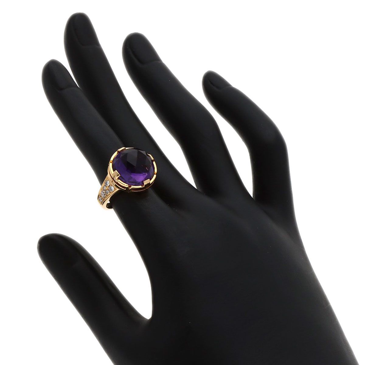 Bvlgari Parentesi Cocktail Amethyst Diamond Ring 18k Pink Gold — view 7