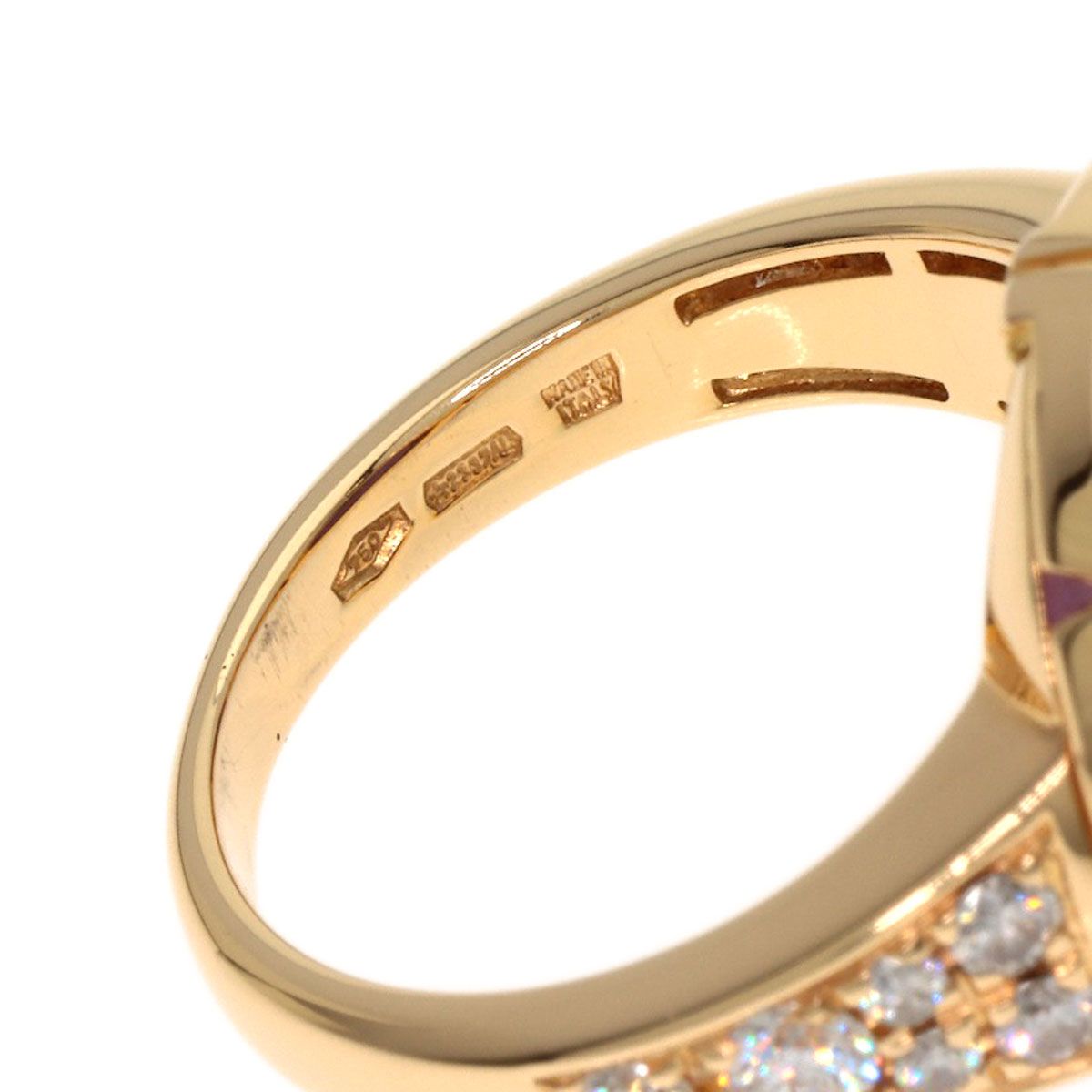 Bvlgari Parentesi Cocktail Amethyst Diamond Ring 18k Pink Gold — view 5