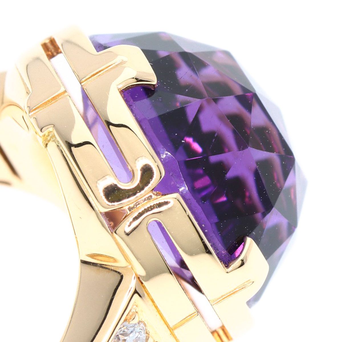 Bvlgari Parentesi Cocktail Amethyst Diamond Ring 18k Pink Gold — view 8