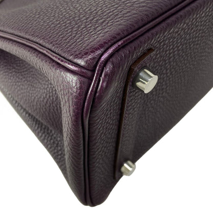 Hermes Handbag Birkin 25 Leysin Silver — view 9