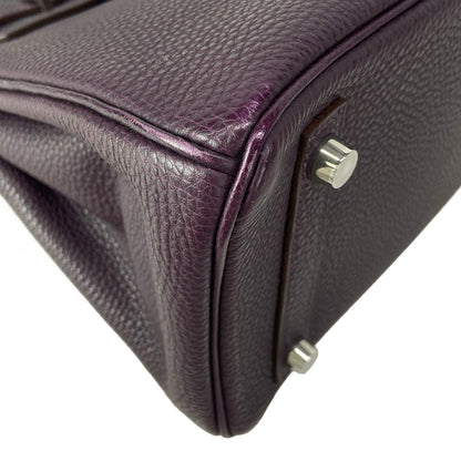 Hermes Handbag Birkin 25 Leysin Silver — view 7