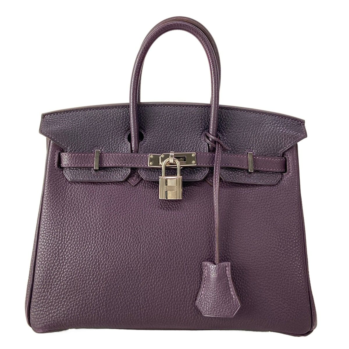 Hermes Handbag Birkin 25 Leysin Silver