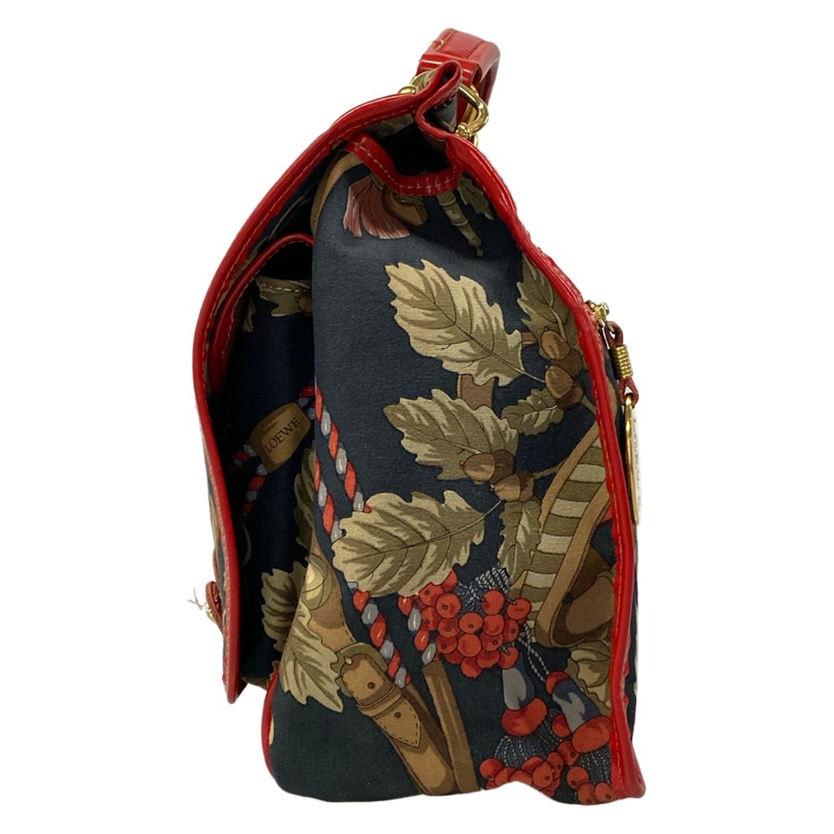 Loewe Handbag Red Navy Multi Leather — view 4