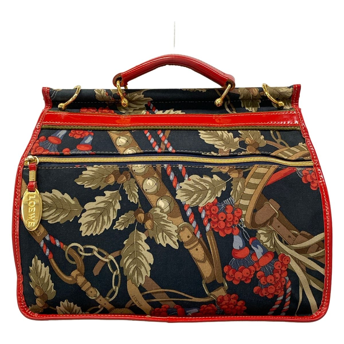 Loewe Handbag Red Navy Multi Leather — view 3