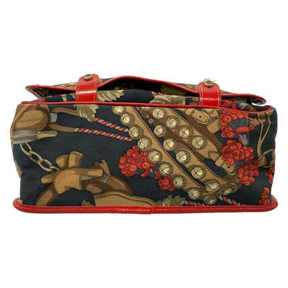 Loewe Handbag Red Navy Multi Leather — view 5