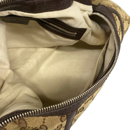 Gucci Shoulder Bag GG Pattern Dark Brown Beige Leather — view 7