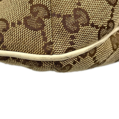 Gucci Shoulder Bag Horsebitgg Pattern Beige Dark Brown Ivory Leather — view 6