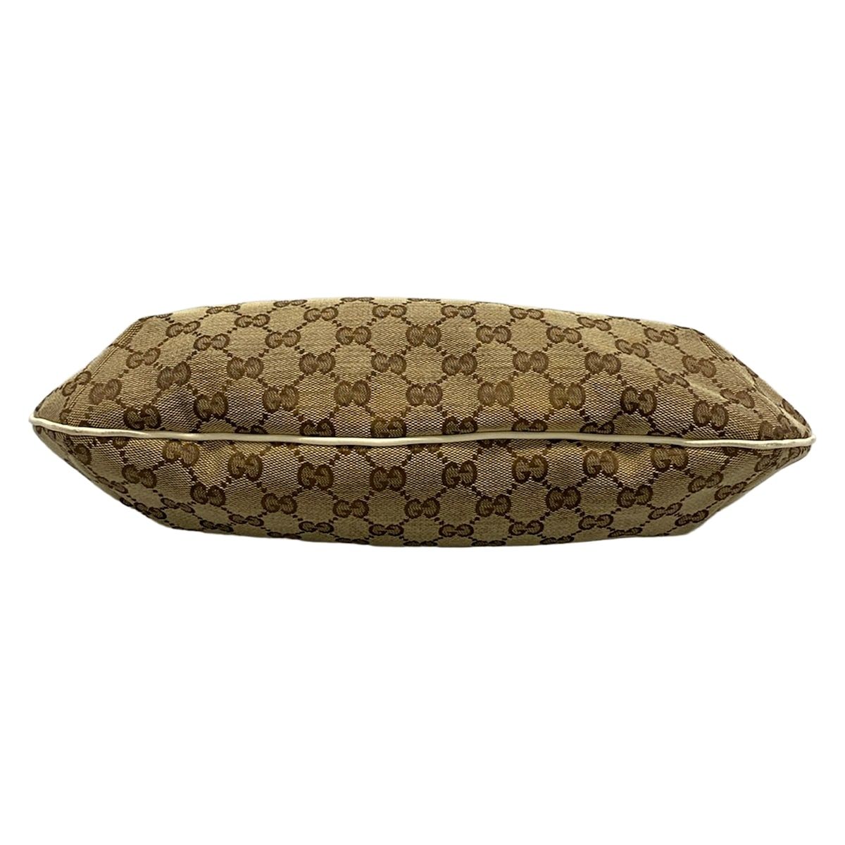 Gucci Shoulder Bag Horsebitgg Pattern Beige Dark Brown Ivory Leather — view 5