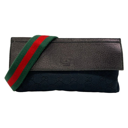Gucci Shoulder Bag GG Pattern Sherry Black Red Green Leather