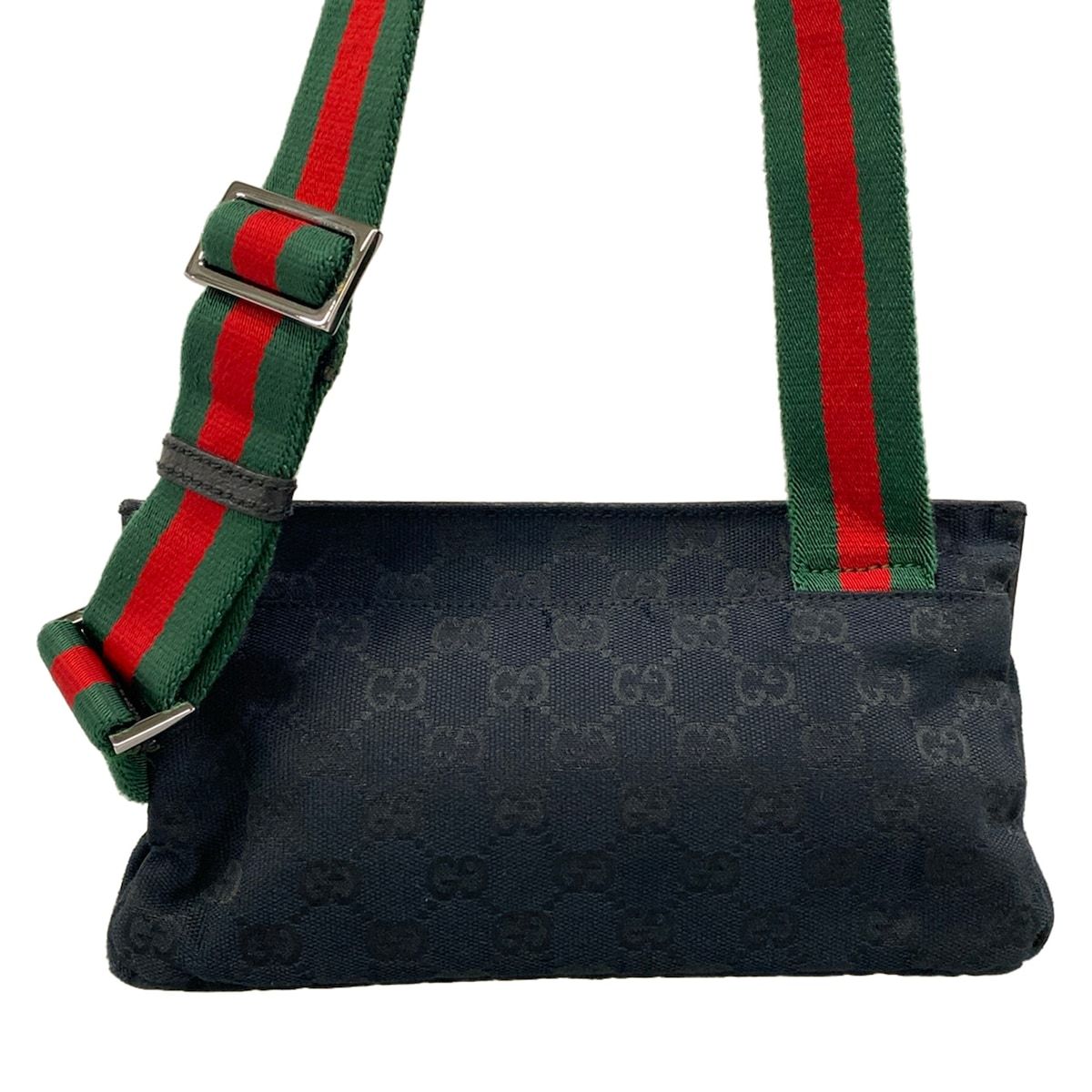 Gucci Shoulder Bag GG Pattern Sherry Black Red Green Leather — view 3