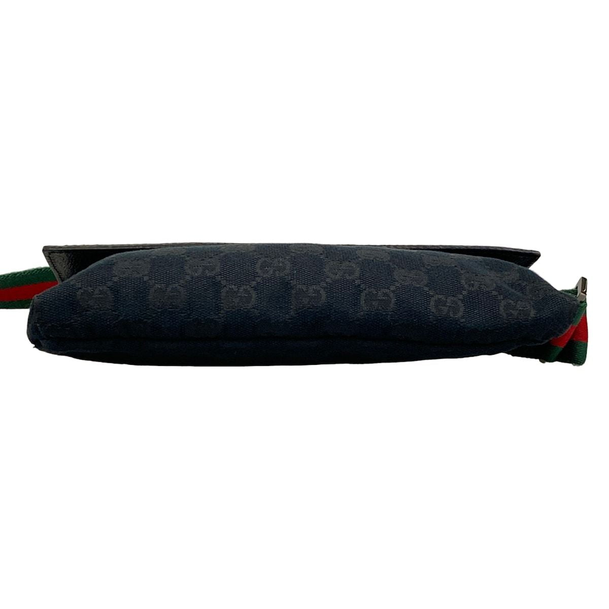 Gucci Shoulder Bag GG Pattern Sherry Black Red Green Leather — view 5