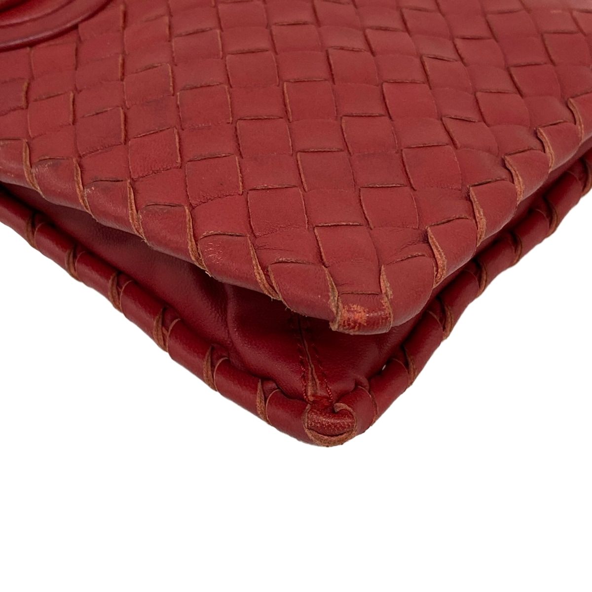Bottega Veneta Clutch Intrecciato Red Leather — view 6