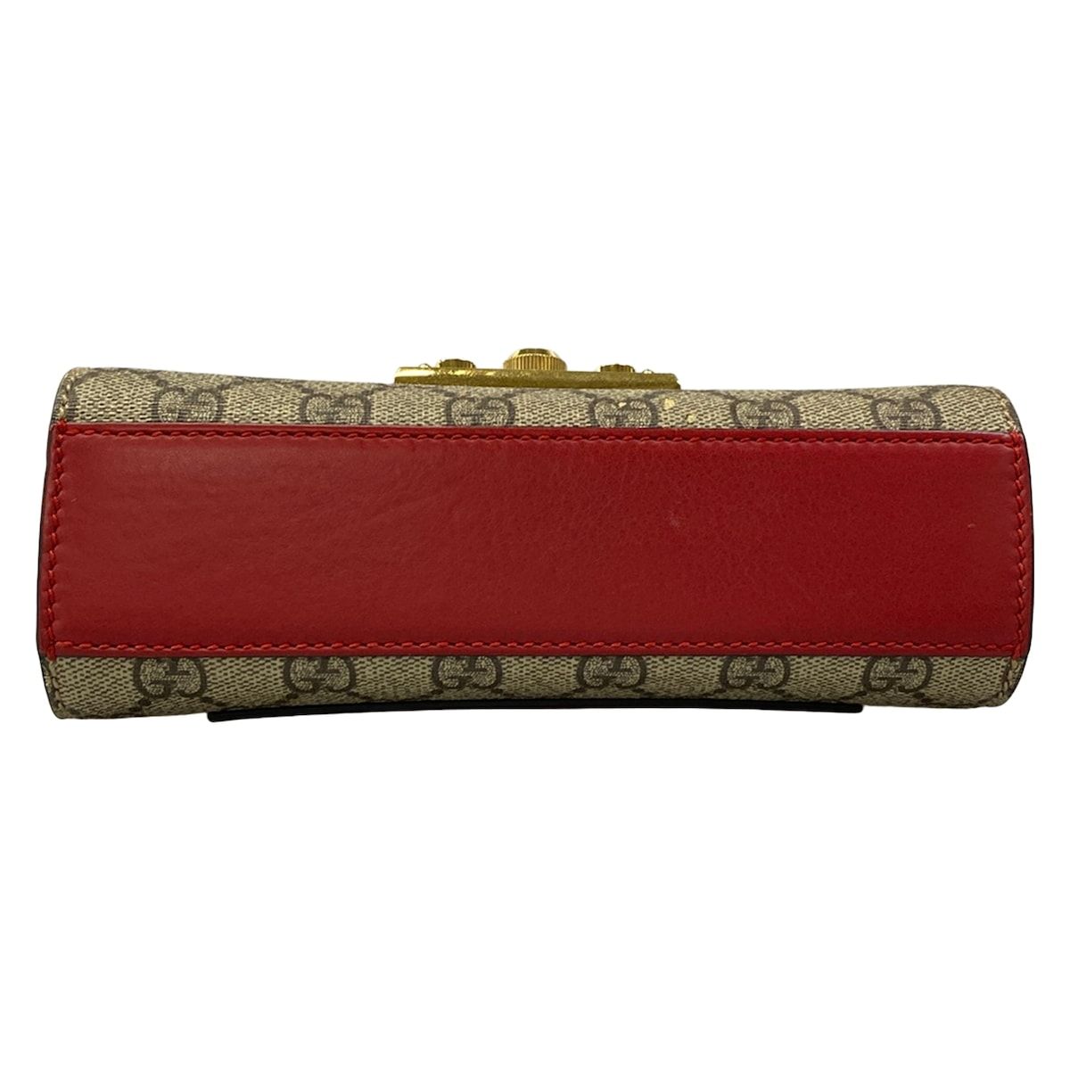 Gucci Shoulder Bag Padlock Small GG Supreme Red Beige Multi Chain Leather — view 5