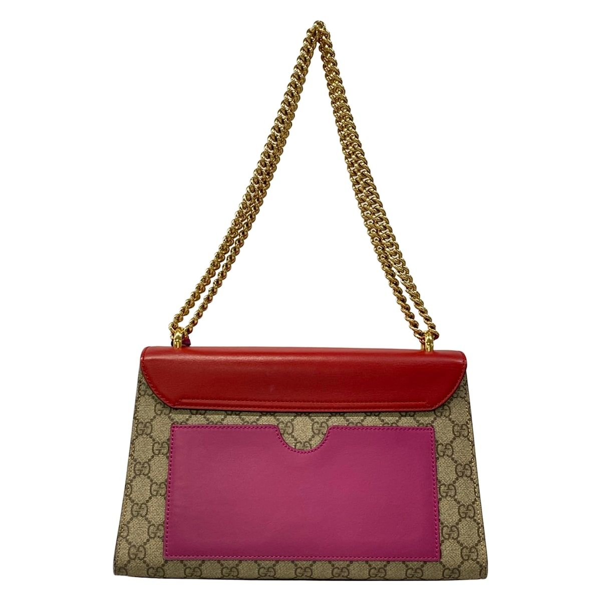 Gucci Shoulder Bag Padlock GG Supreme Red Beige Multi Leather — view 3