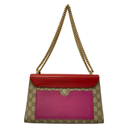 Gucci Shoulder Bag Padlock GG Supreme Red Beige Multi Leather — view 3