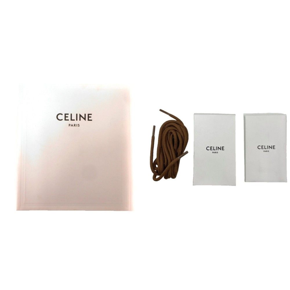 Celine Lace Up Boots Shoes Suede Leather 38 Yellow Brown — view 7
