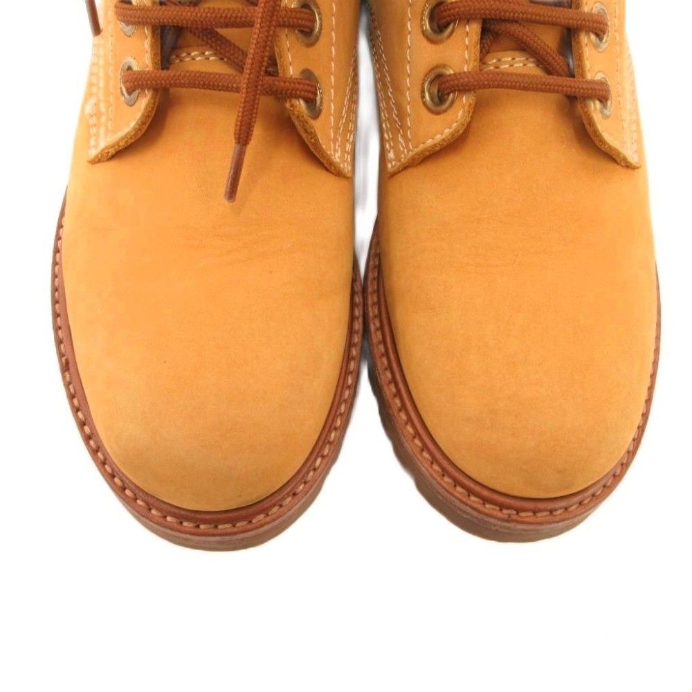 Celine Lace Up Boots Shoes Suede Leather 38 Yellow Brown — view 9