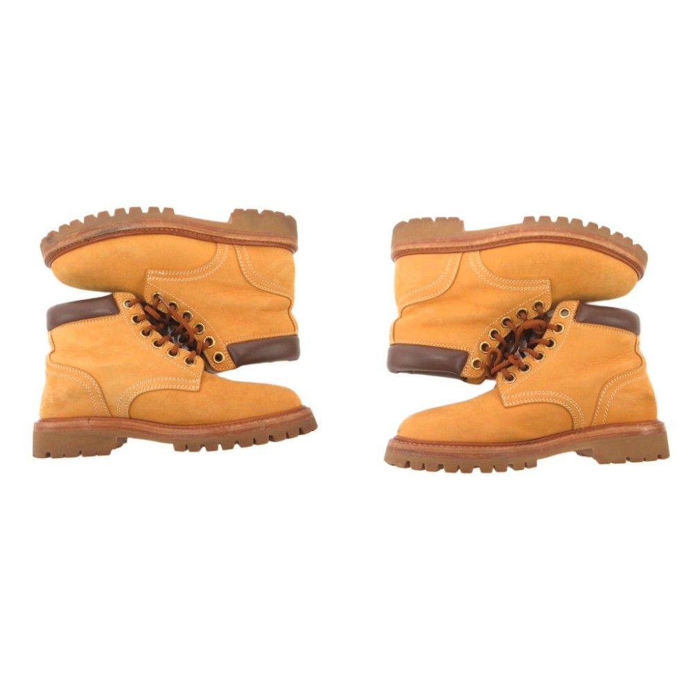 Celine Lace Up Boots Shoes Suede Leather 38 Yellow Brown — view 8